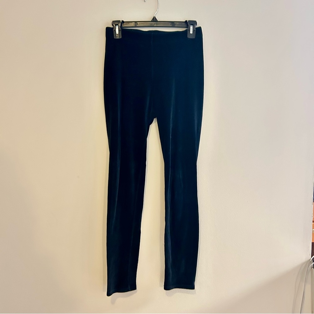 Vince Black Corduroy Velvet Leggings Velour Pants Small Pull On Stretch Fitted